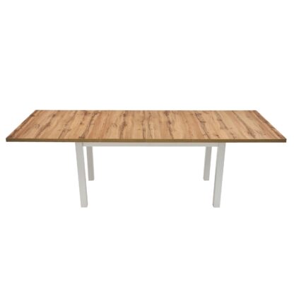 Masa extensibila 160x240 cm MB-21 Modena2 XL, Wotan/Bialy, lemn masiv de fag si PAL - imagine 6