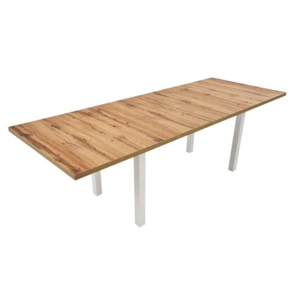 Masa extensibila 160x240 cm MB-21 Modena2 XL, Wotan/Bialy, lemn masiv de fag si PAL - imagine 5