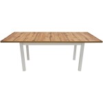 Set masa extensibila 160 x 240 cm cu 6 scaune tapitate, MB-21 Modena2 XL si S-37 Boss7 18A, Wotan/Bialy, lemn masiv de fag, stofa - imagine 4