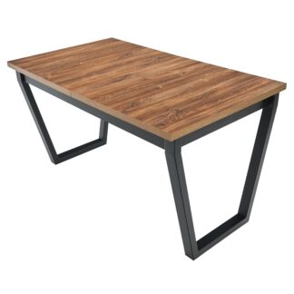 Masa extensibila 140x180 cm MB-13 Ikon 2, Stirling/Czarny, lemn masiv de fag si PAL