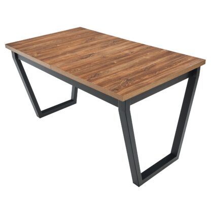 Masa extensibila 140x180 cm MB-13 Ikon 2, Stirling/Czarny, lemn masiv de fag si PAL