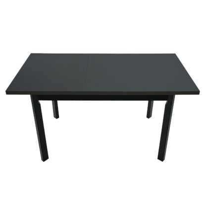 Set masa extensibila 120x150 cm cu 4 scaune tapitate, MB-13 Max5 P si S-38 CZ Nilo10 24Z, Grafit/Czarny, lemn masiv de fag, stofa - imagine 5