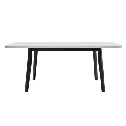 Masa extensibila 140x180 cm MB-13 Oslo 6, Bialy/Czarny, lemn masiv de fag si PAL - imagine 5