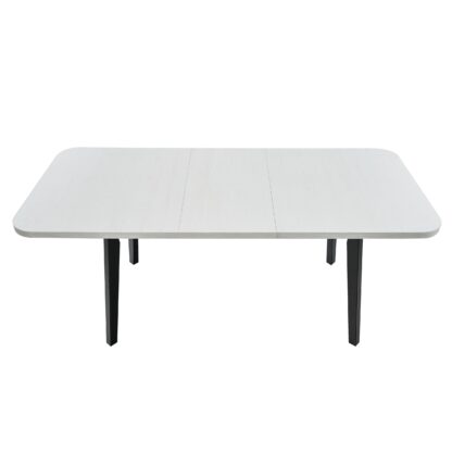 Masa extensibila 140x180 cm MB-13 Oslo 6, Bialy/Czarny, lemn masiv de fag si PAL - imagine 4