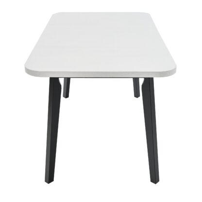 Masa extensibila 140x180 cm MB-13 Oslo 6, Bialy/Czarny, lemn masiv de fag si PAL - imagine 6