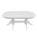 Set masa fixa 180 cm cu 6 scaune tapitate, MB-81 si T6 Lux S101, Alb, lemn masiv, stofa - imagine 8