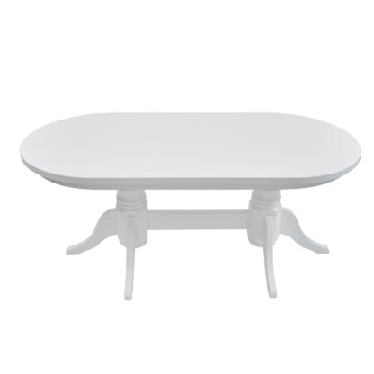Masa MB-81 din lemn masiv, alb, 180x95x75 cm - imagine 4