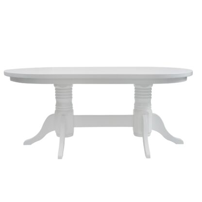 Masa MB-81 din lemn masiv, alb, 180x95x75 cm