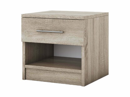 Set Dormitor Beta, sonoma, dulap 120 cm, pat 140x200 cm, 2 noptiere, comoda - imagine 7