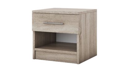 Set Dormitor Beta, sonoma, dulap 150 cm, pat 140×200 cm, 2 noptiere, comoda - imagine 5