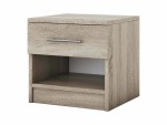 Set Dormitor Beta, Sonoma, Dulap 183 cm, Pat 160x200 cm, 2 noptiere, comoda - imagine 7