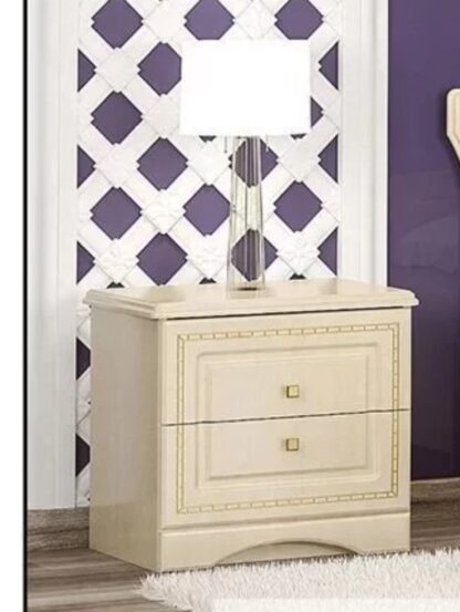 Set Dormitor Milano, Bej, Dulap 170 cm, Pat 160×200 cm, 2 noptiere, comoda - imagine 6