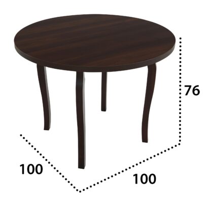 Masa living Poli3 O, nuc, 100 x 100 x 76 cm, lemn masiv de pal/fag - imagine 6