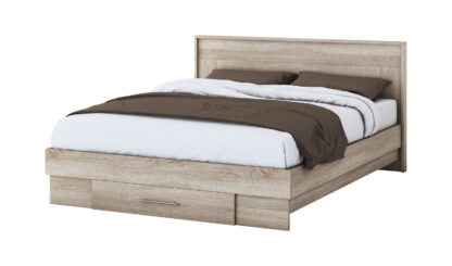 Set Dormitor Beta, sonoma, dulap 120 cm, pat 140x200 cm, 2 noptiere, comoda - imagine 9