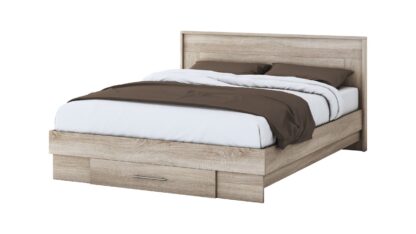Set Dormitor Beta, sonoma, dulap 150 cm, pat 140×200 cm, 2 noptiere, comoda - imagine 7