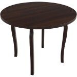 Set masa fixa 100 cm cu 4 scaune tapitate, MB-12 Poli3 si S-104 SB, Nuc, lemn masiv, stofa - imagine 6