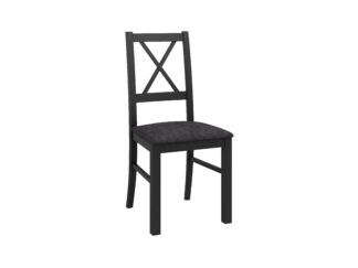 Scaun din lemn masiv de fag tapitat cu stofa S-38 Nilo10 CZ 24 Z, negru