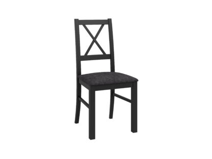 Scaun din lemn masiv de fag tapitat cu stofa S-38 Nilo10 CZ 24 Z, negru