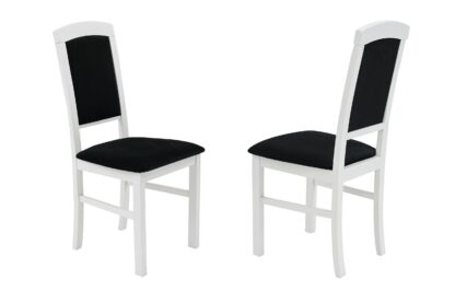 Scaun din lemn masiv de fag tapitat cu stofa S-38 Nilo4 B 22 , alb/negru - imagine 6