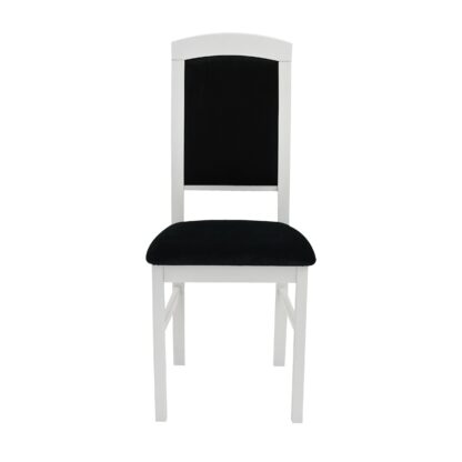 Scaun din lemn masiv de fag tapitat cu stofa S-38 Nilo4 B 22 , alb/negru - imagine 2