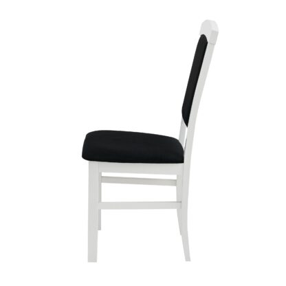 Scaun din lemn masiv de fag tapitat cu stofa S-38 Nilo4 B 22 , alb/negru - imagine 3