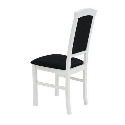 Scaun din lemn masiv de fag tapitat cu stofa S-38 Nilo4 B 22 , alb/negru - imagine 4