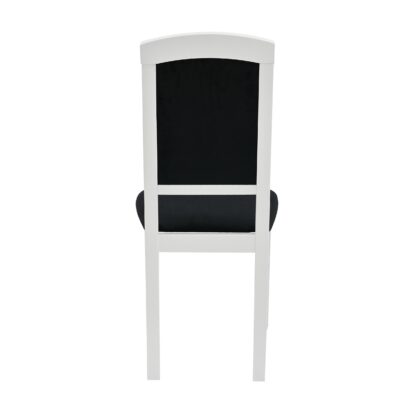 Scaun din lemn masiv de fag tapitat cu stofa S-38 Nilo4 B 22 , alb/negru - imagine 5