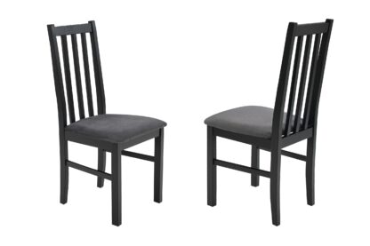 Scaun din lemn masiv de fag tapitat cu stofa S-38 Boss10 CZ 26 X, negru - imagine 6