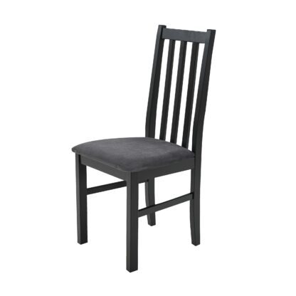 Scaun din lemn masiv de fag tapitat cu stofa S-38 Boss10 CZ 26 X, negru