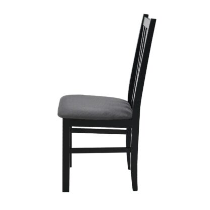 Scaun din lemn masiv de fag tapitat cu stofa S-38 Boss10 CZ 26 X, negru - imagine 3