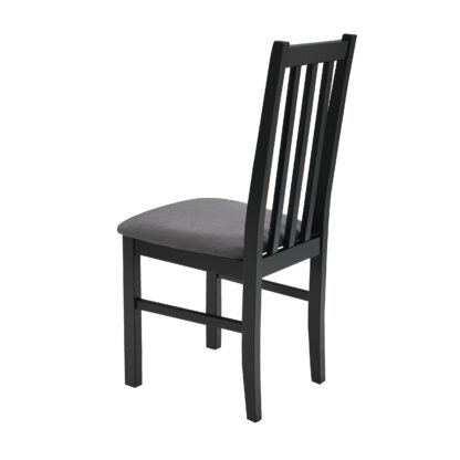 Scaun din lemn masiv de fag tapitat cu stofa S-38 Boss10 CZ 26 X, negru - imagine 4