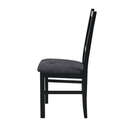 Scaun din lemn masiv de fag tapitat cu stofa S-38 Nilo10 CZ 24 Z, negru - imagine 3