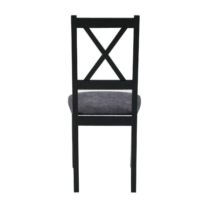 Scaun din lemn masiv de fag tapitat cu stofa S-38 Nilo10 CZ 24 Z, negru - imagine 5