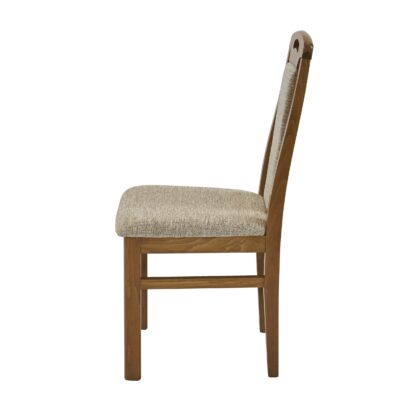Scaun din lemn masiv de fag tapitat cu stofa Zim Standard O31, oak - imagine 3