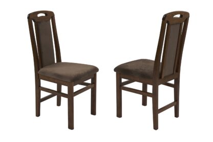 Scaun din lemn masiv de fag tapitat cu stofa Zim Standard W24, walnut - imagine 6