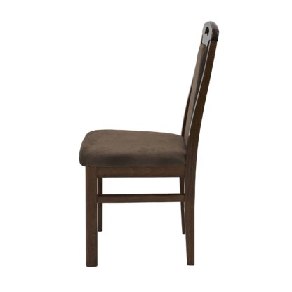 Scaun din lemn masiv de fag tapitat cu stofa Zim Standard W24, walnut - imagine 3
