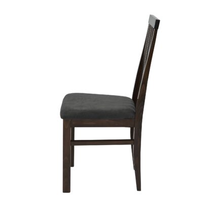 Scaun din lemn masiv de fag tapitat cu stofa Zim Snezana Walnut Silver, nuc - imagine 4