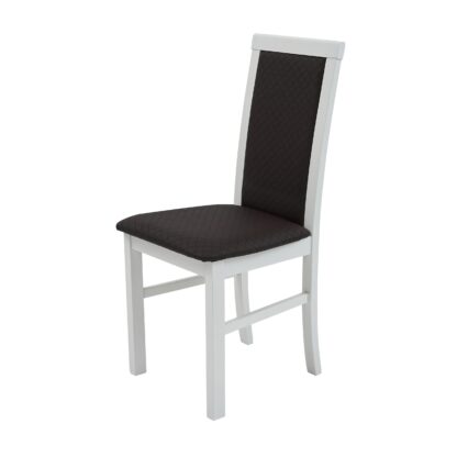 Scaun din lemn masiv de fag tapitat cu piele, S-38 Nilo6 B36, Alb