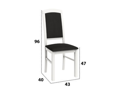 Scaun din lemn masiv de fag tapitat cu stofa S-38 Nilo4 B 22 , alb/negru - imagine 8