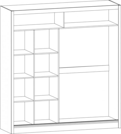 Set Dormitor Alyaska, Wenge, Dulap 200 cm, Pat 160×200 cm, 2 noptiere, comoda - imagine 2
