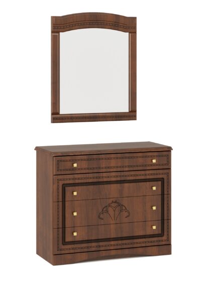 Set Dormitor Milano, Cires, Dulap 170 cm, Pat 160×200 cm, 2 noptiere, comoda - imagine 2