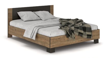 Set Dormitor Veronika, Stejar/Wenge, Dulap 150 cm, Pat 160×200 cm, 2 noptiere, comoda - imagine 6