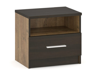 Set Dormitor Veronika, Stejar/Wenge, Dulap 150 cm, Pat 160×200 cm, 2 noptiere, comoda - imagine 7