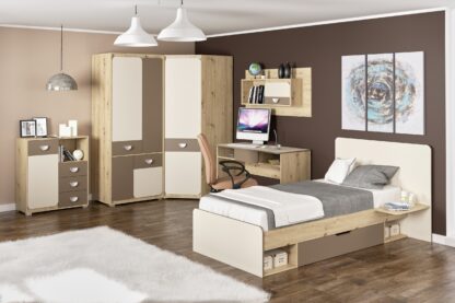 Set mobila Lami, 6 piese, culoare stejar/maro