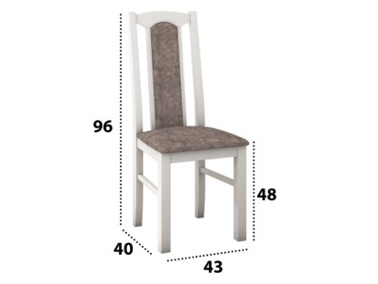 Set masa extensibila 160 x 200 cm cu 6 scaune tapitate, MB-12 Venus1 si S-37 Boss7 25B, Bialy, Lemn masiv de fag, Stofa - imagine 8