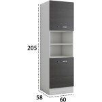 Corp inalt pentru cuptor wenge, PAL, 60x205x58 cm - imagine 4