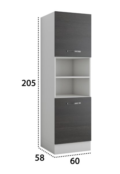 Corp inalt pentru cuptor wenge, PAL, 60x205x58 cm - imagine 4