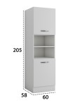Corp inalt pentru cuptor alb, PAL, 60x205x58 cm - imagine 4