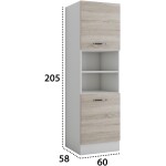 Corp inalt pentru cuptor sonoma, PAL, 60x205x58 cm - imagine 4