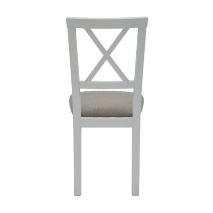 Scaun din lemn masiv de fag tapitat cu stofa S-38 Milano4 B4, alb - imagine 2